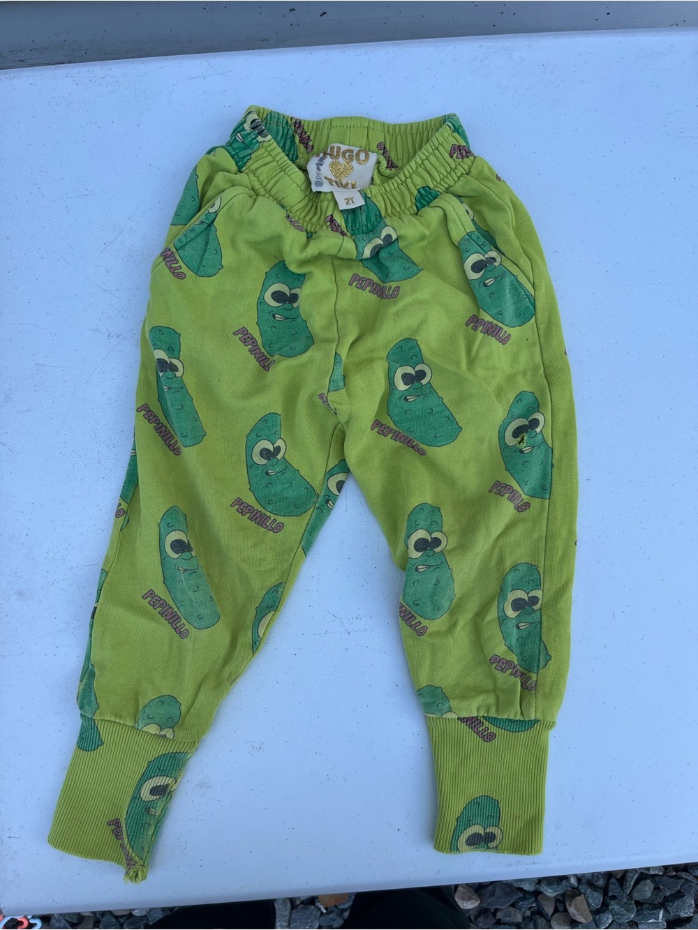 Hugo Loves Tiki Unisex Green Pickle Print Kids Pants
